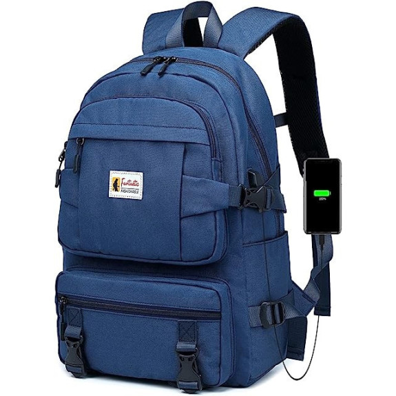 Granatowy Miejski Plecak Szkolny na Laptopa