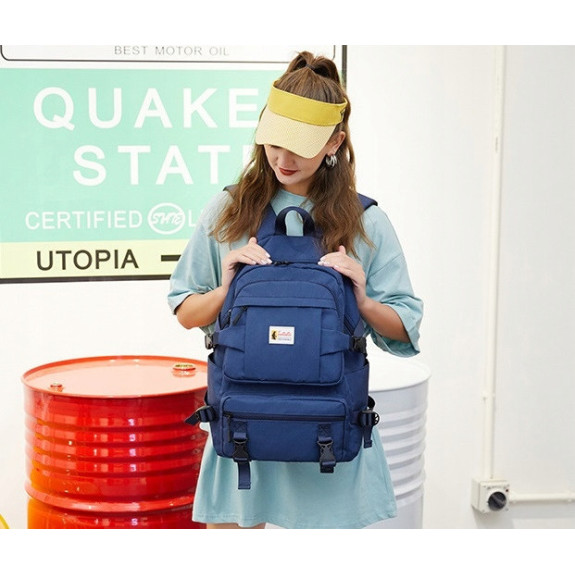 Granatowy Miejski Plecak Szkolny na Laptopa