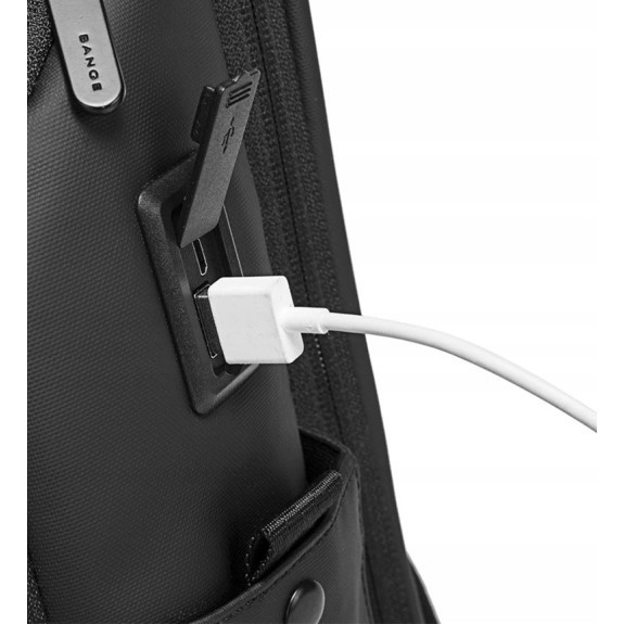 Plecak Na Laptopa 15.6 Cali USB C Wodoodporny Czarny (I185) Plecak Na Laptopa 15.6 Cali USB C Wodoodporny Czarny (I185)