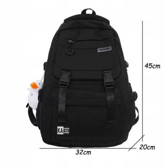 Młodzieżowy Czarny Plecak Miejski