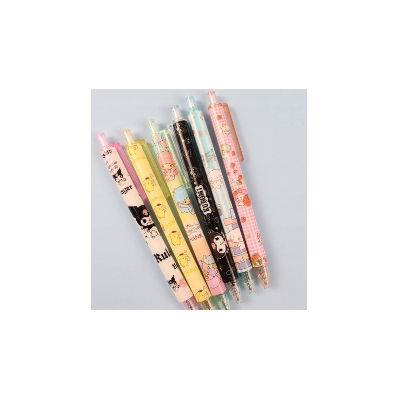 Zestaw długopisów żelowych szkoła 6szt (C035)