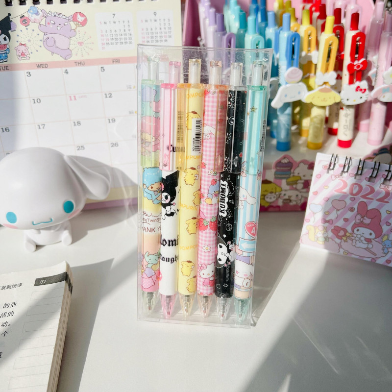 Zestaw długopisów żelowych szkoła 6szt (C035)