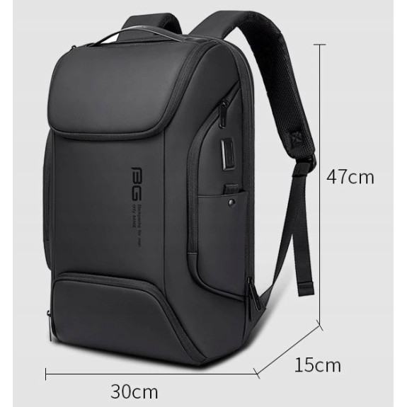 Plecak Na Laptopa 15.6 Cali USB C Wodoodporny Czarny (I185) Plecak Na Laptopa 15.6 Cali USB C Wodoodporny Czarny (I185)