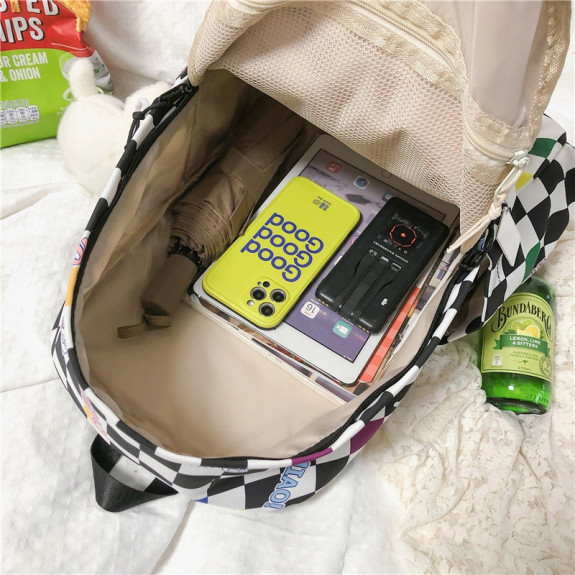 Plecak Szkolny w Kratke z Brelokiem Królika - 🎒Plecakownia.pl