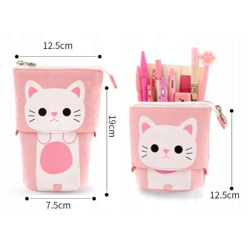 Różowy Piórnik Teleskopowy z Kotkiem