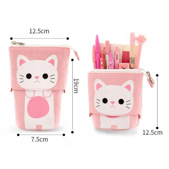 Różowy Piórnik Teleskopowy z Kotkiem