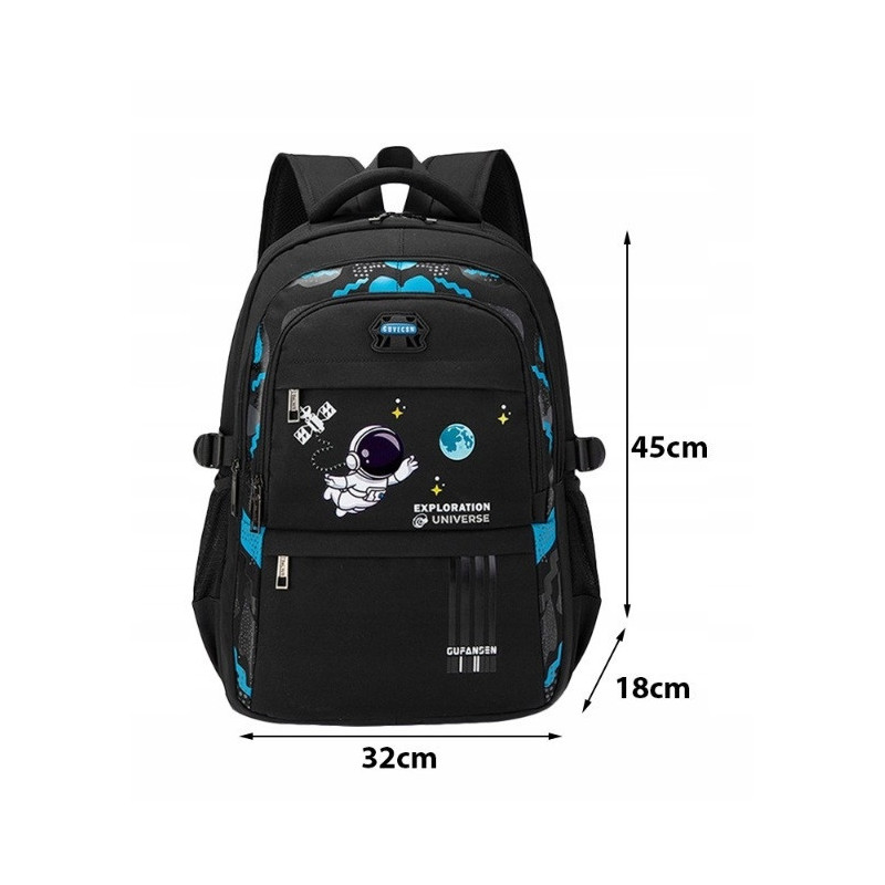 Szkolny Plecak Tornister Kosmos Czarny