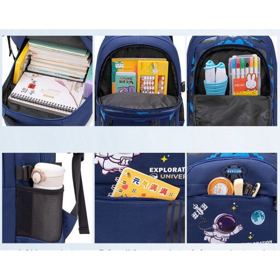 Szkolny Plecak Tornister Kosmos Granatowy