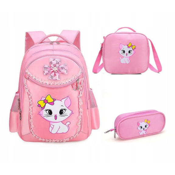 Różowy Plecak Szkolny Zestaw 3w1 - Plecakownia.pl🎒