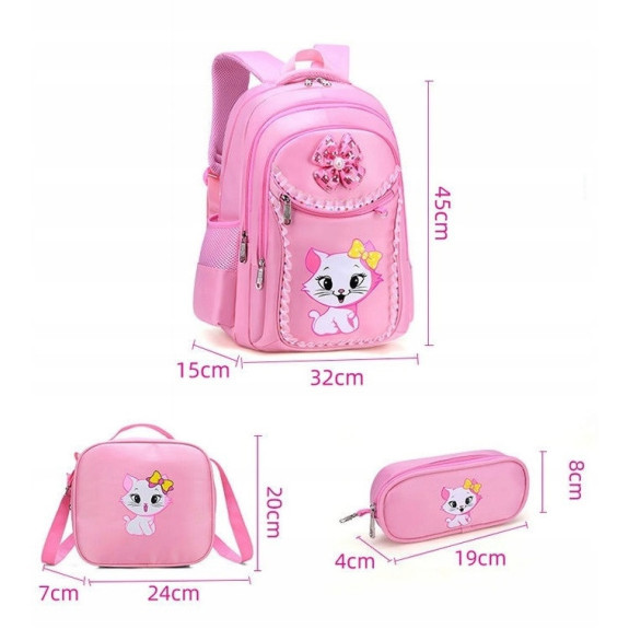 Różowy Plecak Szkolny Zestaw 3w1 - Plecakownia.pl🎒