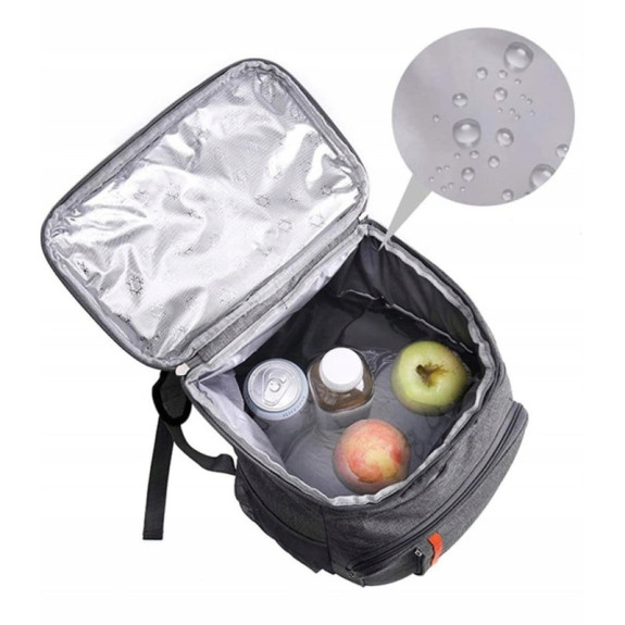 Szary Plecak Termiczny Torba Termoizolacyjna 18L