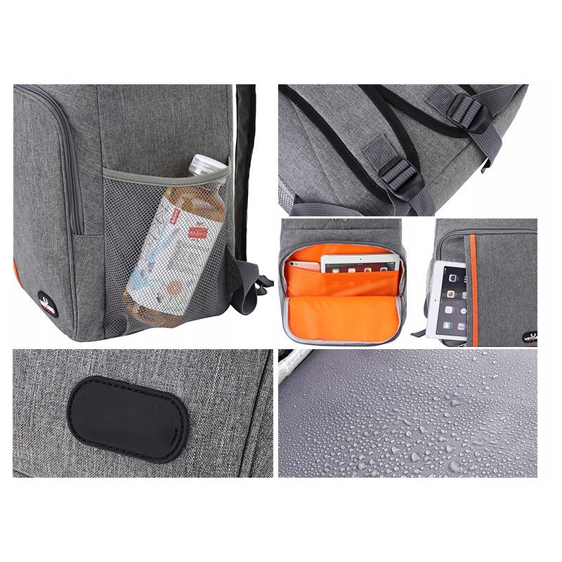 Szary Plecak Termiczny Torba Termoizolacyjna 18L