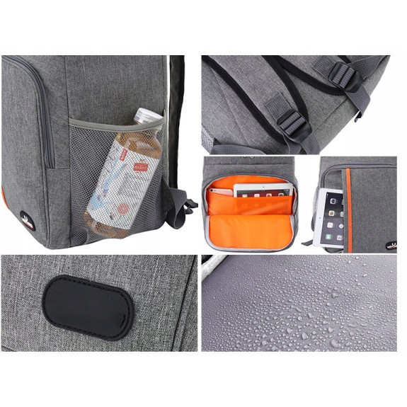 Szary Plecak Termiczny Torba Termoizolacyjna 18L