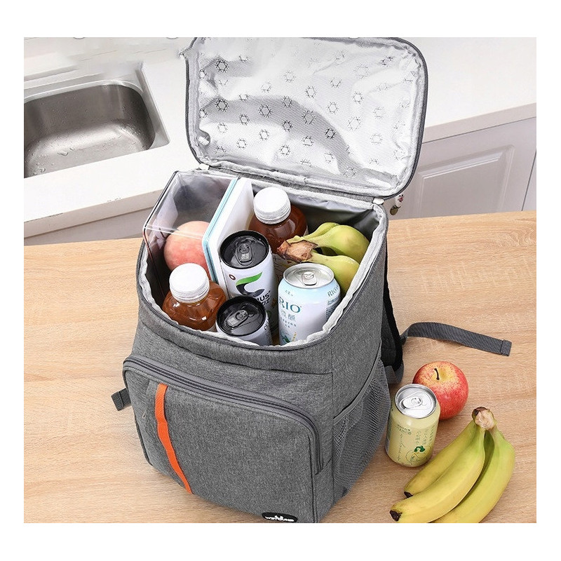 Szary Plecak Termiczny Torba Termoizolacyjna 18L