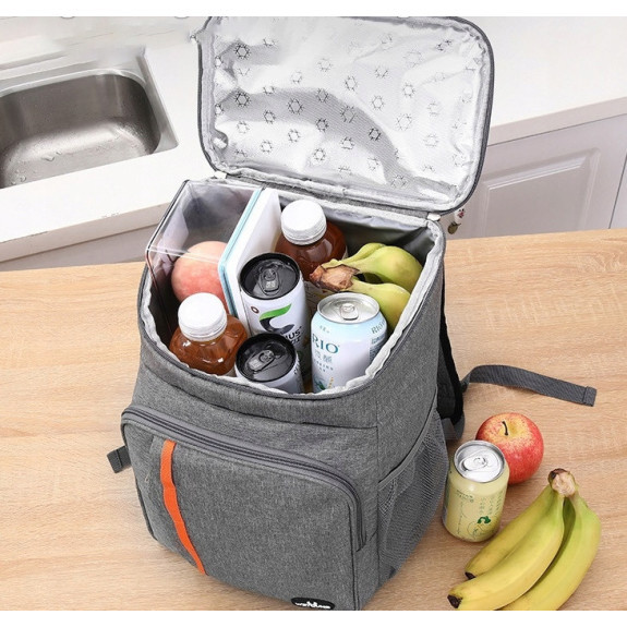 Szary Plecak Termiczny Torba Termoizolacyjna 18L