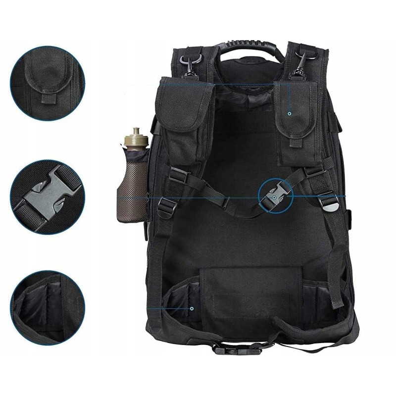 Survivalowy plecak taktyczny 60L Czarny (I309)