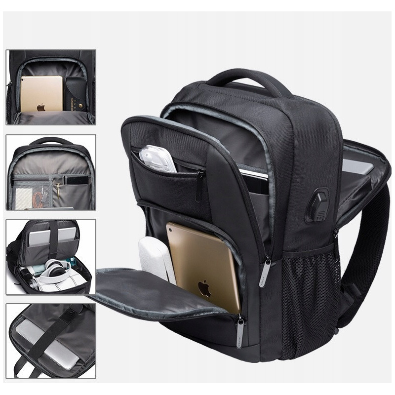 Plecak Miejski na Laptopa 15,6" USB (I307)