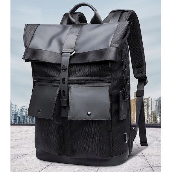 Czarny Plecak na Laptopa 15.6" Vintage (I228)