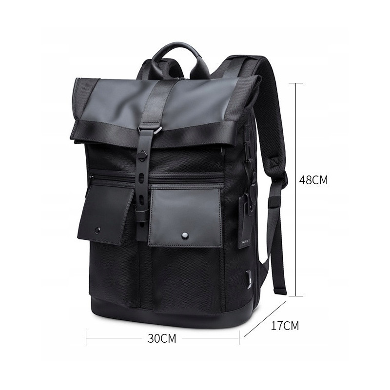 Czarny Plecak na Laptopa 15.6" Vintage (I228)