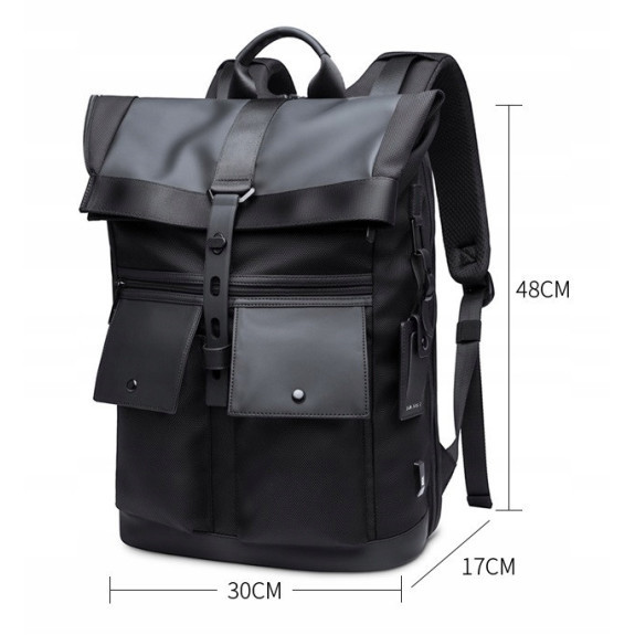 Czarny Plecak na Laptopa 15.6" Vintage (I228)