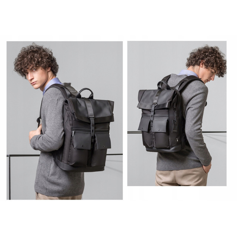 Czarny Plecak na Laptopa 15.6" Vintage (I228)