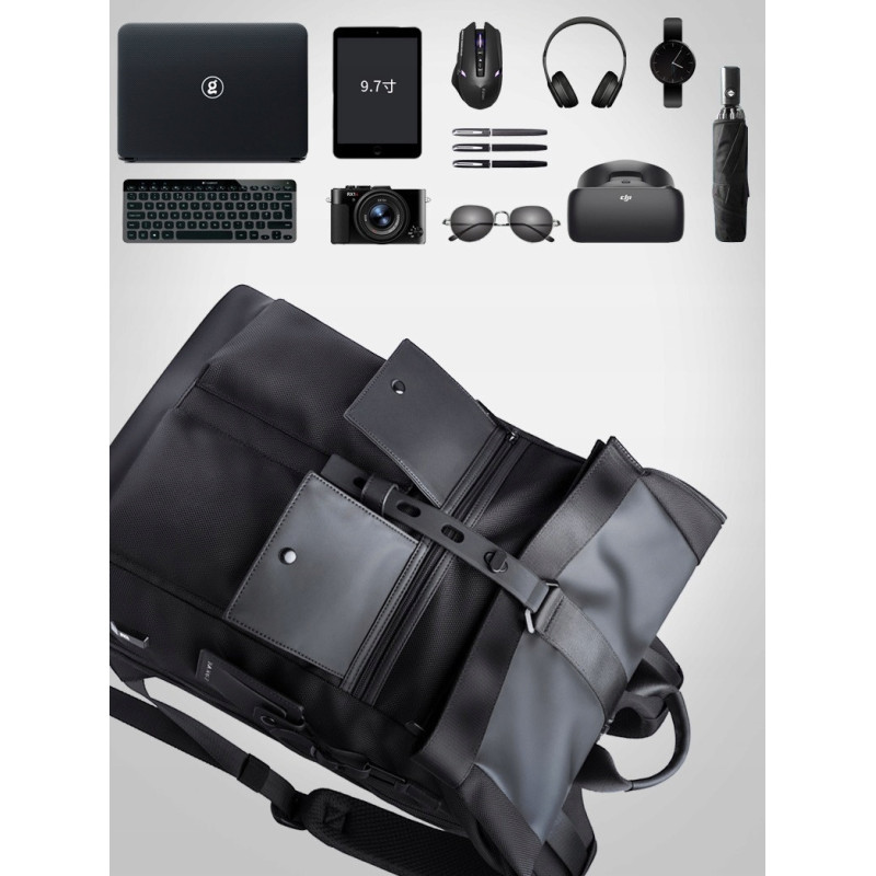 Czarny Plecak na Laptopa 15.6" Vintage (I228)