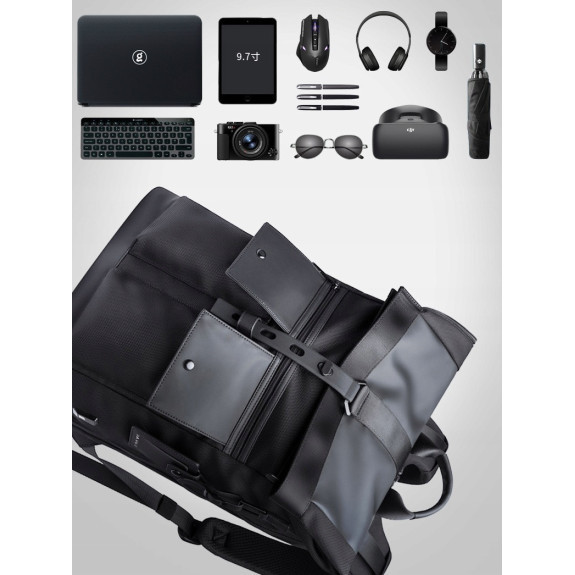 Czarny Plecak na Laptopa 15.6" Vintage (I228)