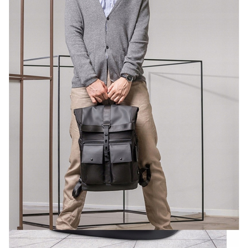 Czarny Plecak na Laptopa 15.6" Vintage (I228)