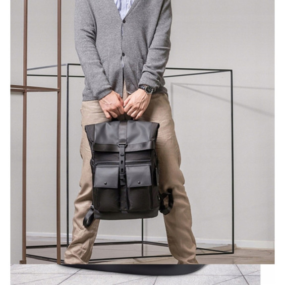 Czarny Plecak na Laptopa 15.6" Vintage (I228)