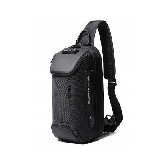 Antykradzieżowa Czarna Torba na Jedno Ramię USB (I229)