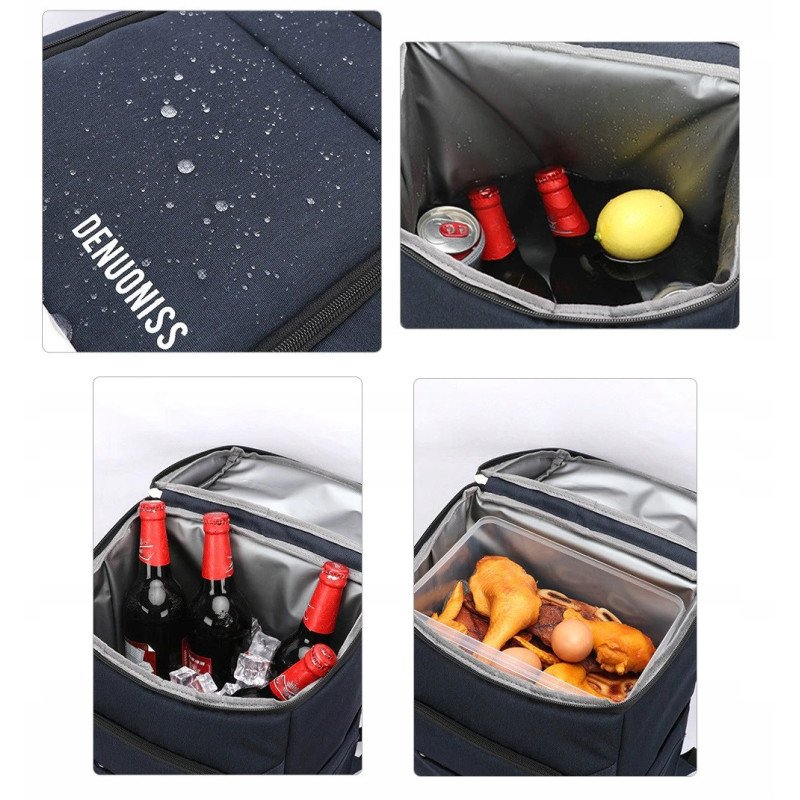 Granatowy Plecak Termiczny Torba 28L