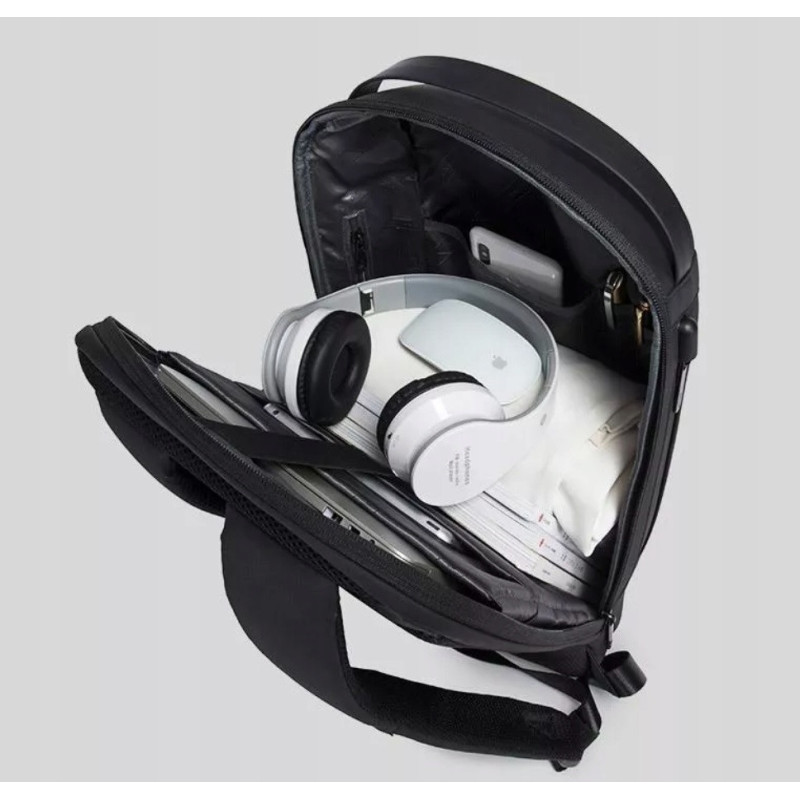 Antykradzieżowy Szary Plecak na Laptop 15.6 Cali USB C (I504)