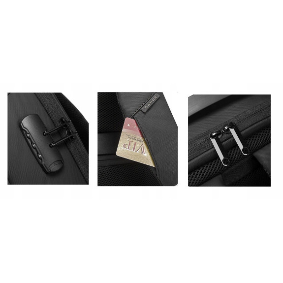 Antykradzieżowy Szary Plecak na Laptop 15.6 Cali USB C (I504)