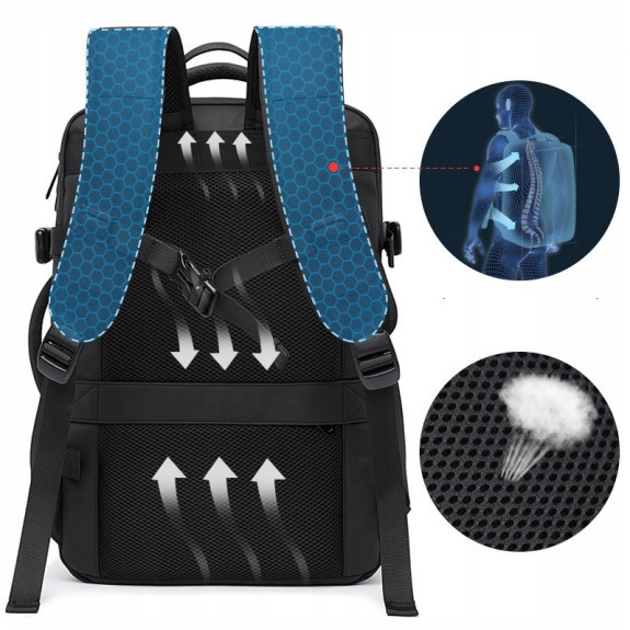 Torba podróżna plecak na laptopa 19 cali usb (i001)