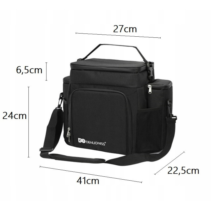 Torba Termiczna Piknikowa 26L Czarna - Elegancja i Świeżość | Termoizolacyjna i Praktyczna