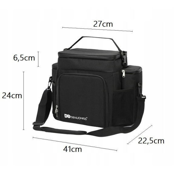 Torba Termiczna Piknikowa 26L Czarna - Elegancja i Świeżość | Termoizolacyjna i Praktyczna