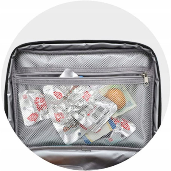 Czarna Torba Termiczna na Jedzenie 28L - Termoizolacyjna z Kieszeniami