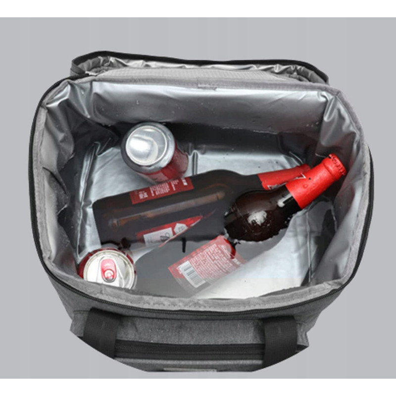 Czarna Torba Termiczna na Jedzenie 28L - Termoizolacyjna z Kieszeniami