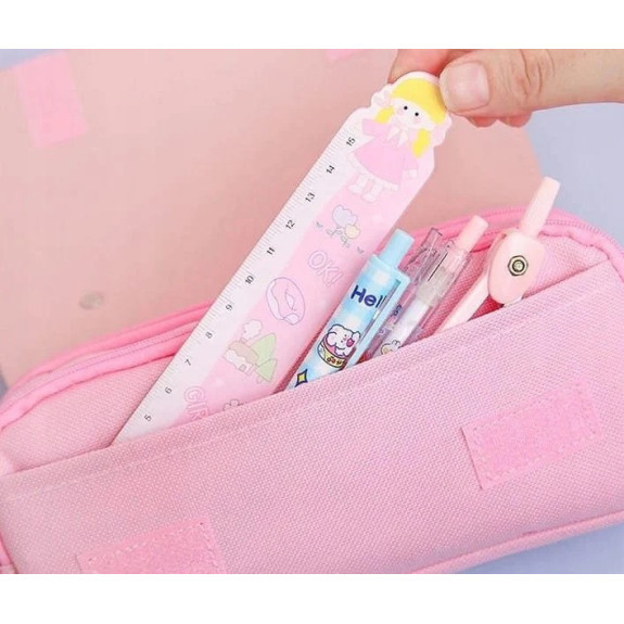 Różowy Piórnik Szkolny z Antystresowym Kotkiem