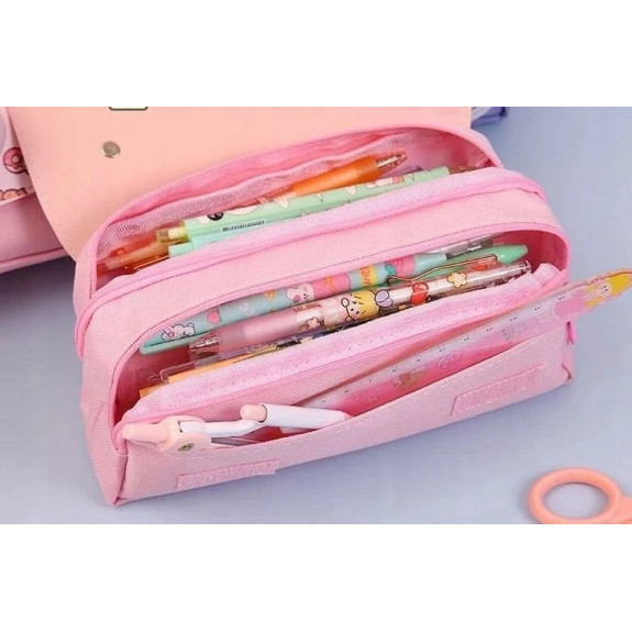 Różowy Piórnik Szkolny z Antystresowym Kotkiem