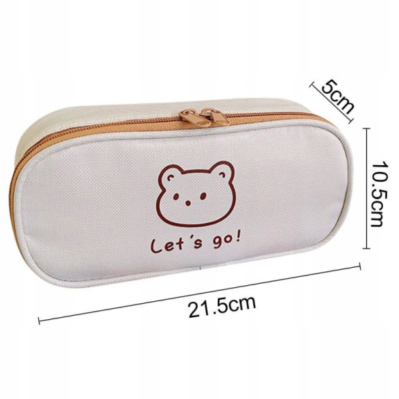 Piórnik Szkolny z Elastyczną Kieszonką z Misiem Model 1