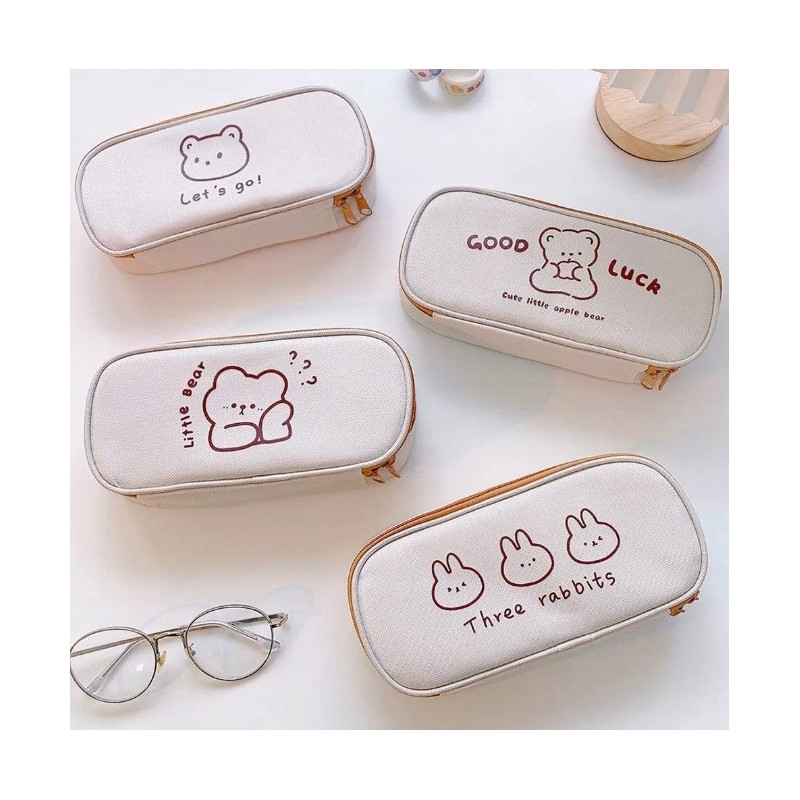 Piórnik Szkolny z Elastyczną Kieszonką z Misiem Model 3