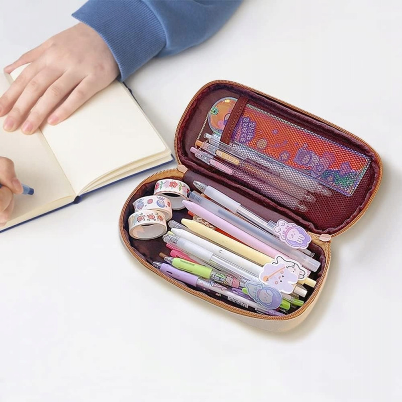 Piórnik Szkolny z Elastyczną Kieszonką z Misiem Model 3