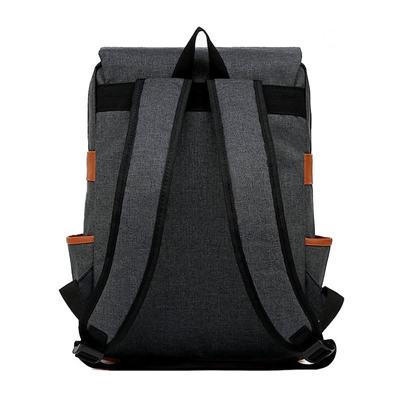 Plecak Miejski z Kieszenią na Laptopa Vintage - Czarny