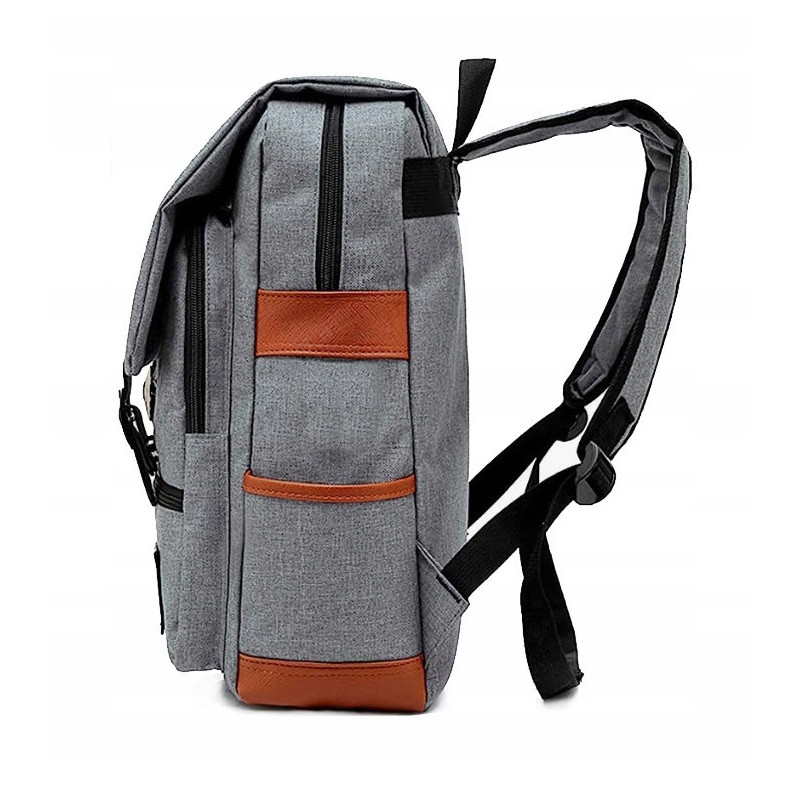 Plecak Miejski z Kieszenią na Laptopa Vintage - Szary