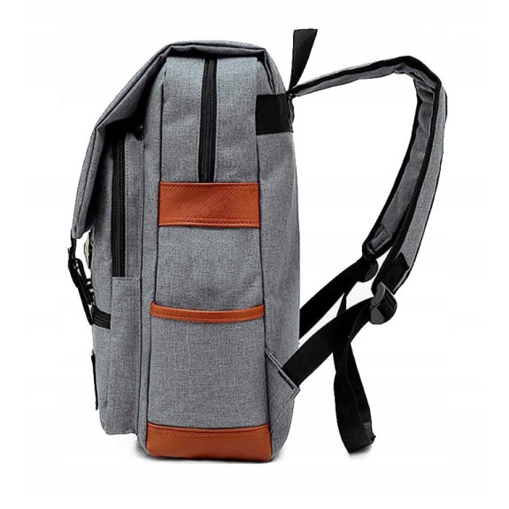 Plecak Miejski z Kieszenią na Laptopa Vintage - Szary