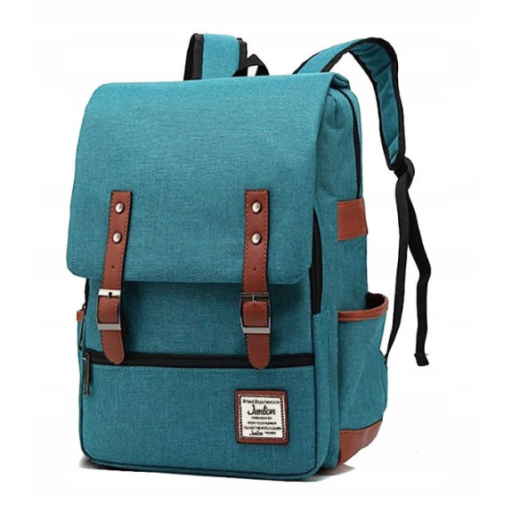 Plecak Miejski z Kieszenią na Laptopa Vintage - Niebieski