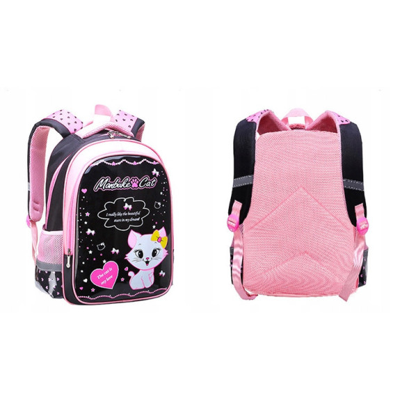 Czarno-Różowy Plecak Szkolny Zestaw 3w1 - Plecakownia.pl🎒