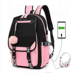 Szkolny Plecak dla Dziewczynki USB...