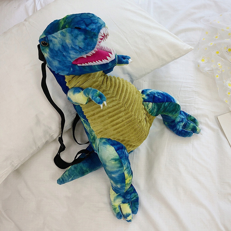 Pluszowy Plecak w Kształcie Dinozaura - Niebieski